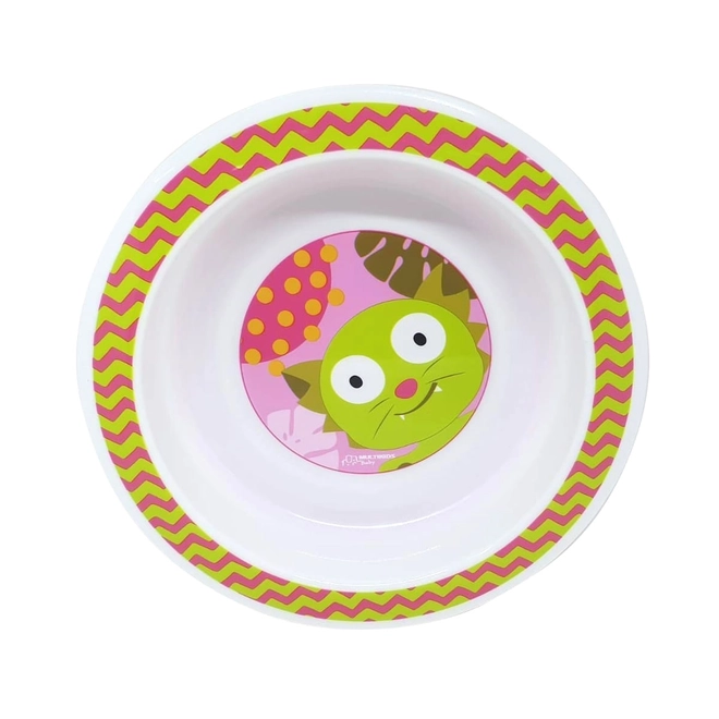 Prato Raso Multikids C/Ventosa Funny Meal Rosa