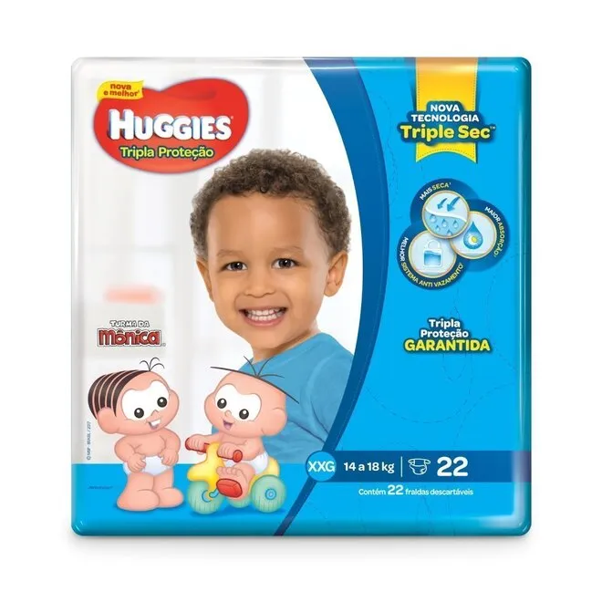 FRALDA HUGGIES TRIPLA PROTEÇÃO XXG - 22 UNIDADES