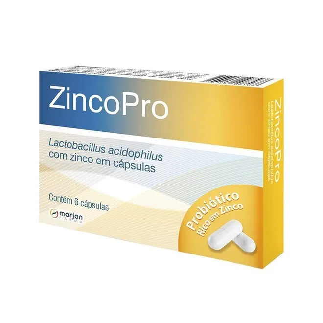 Zincopro Cápsula Marjan Farma Caixa Com 6 Cápsulas