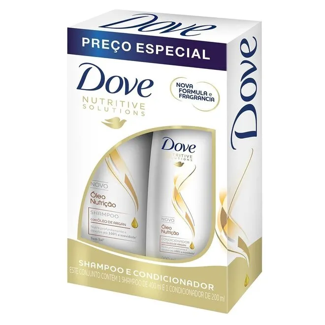 Kit Shampoo 400ml + Condicionador 200ml Dove Óleo Nutrição