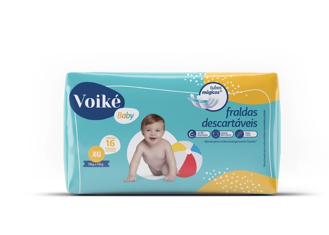 Fralda Infantil Voiké Baby Xg Pacote 16Un