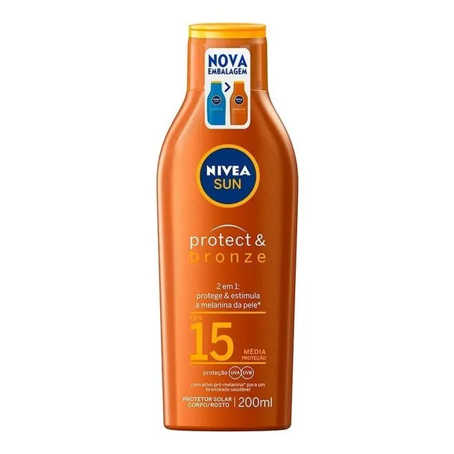 Protetor Solar Nivea Sun Protect F15 Embalagem 200Ml