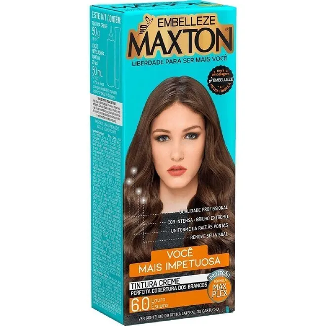 Tinta de Cabelo Louro Escuro 6.0 Eco - MAXTON