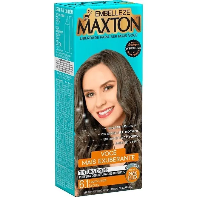 Tinta de Cabelo Louro Cinza Escuro 6.1 -MAXTON
