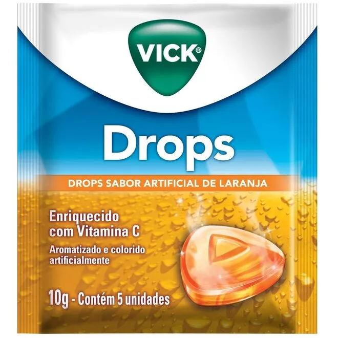 Pastilha Drops Vick Laranja 5 Unidades 10g - P&G