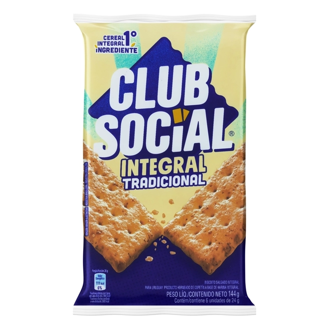Biscoito Salgado Integral 144g - CLUB SOCIAL