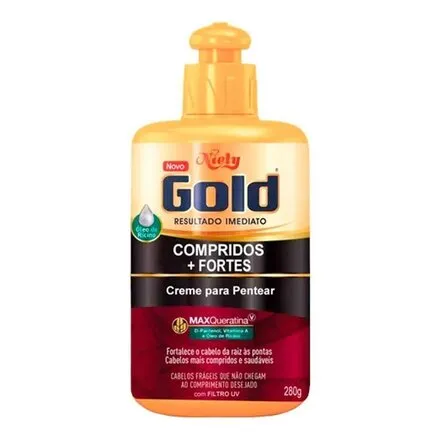 Creme Para Pentear Gold Compridos +Fortes Niely 280G