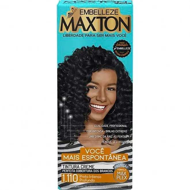 Coloração Maxton Kit 1.110 Preto Intenso Profundo