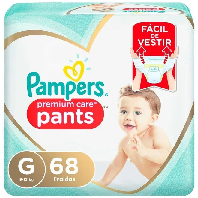 Fralda Pampers Premium Care Pants G - 68 Unidades