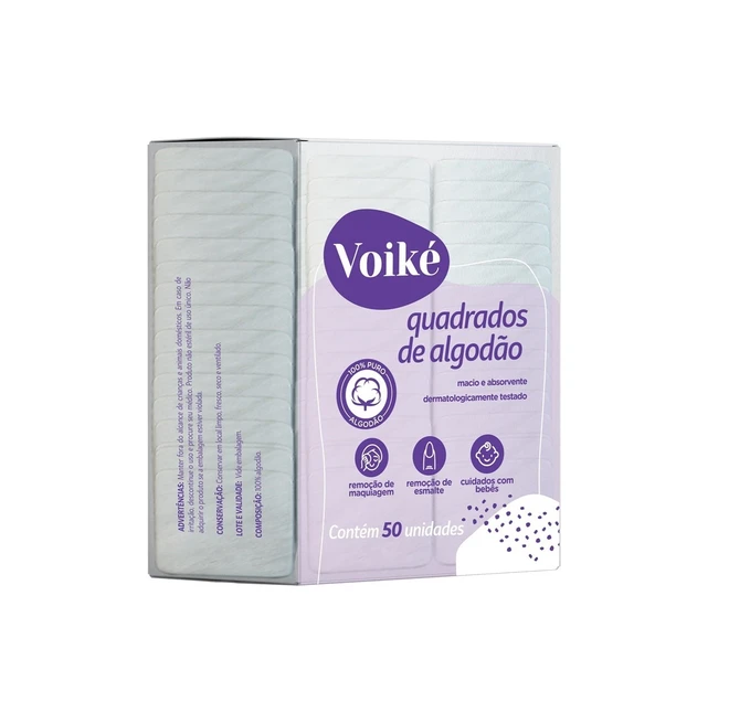 Algodão Quadrado Voiké 50Un
