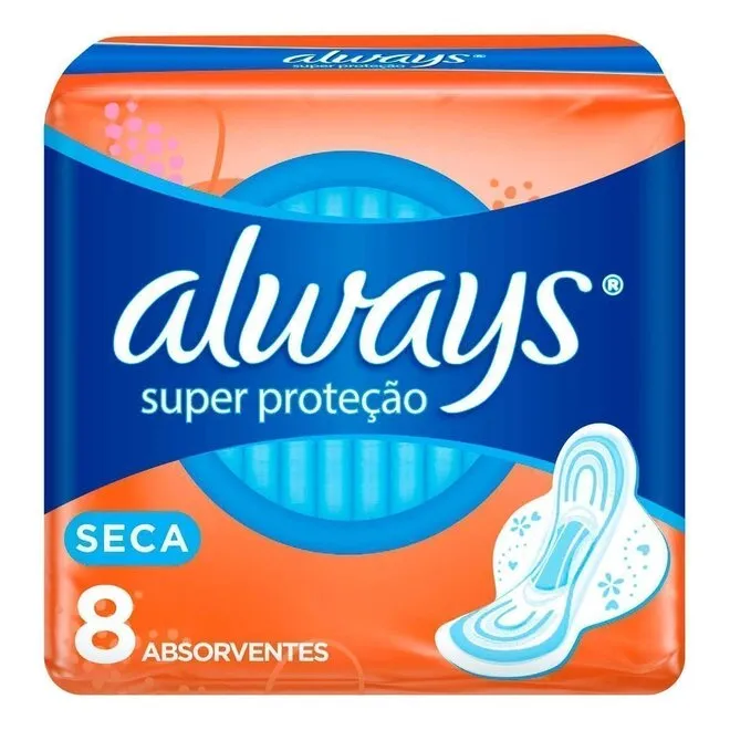 Absorvente Super Proteção Seca Com Abas Always 8Un