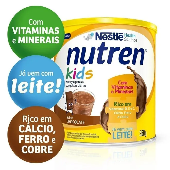 Pó p/ Preparo de Bebida Chocolate Nutren Kids Lata 350g
