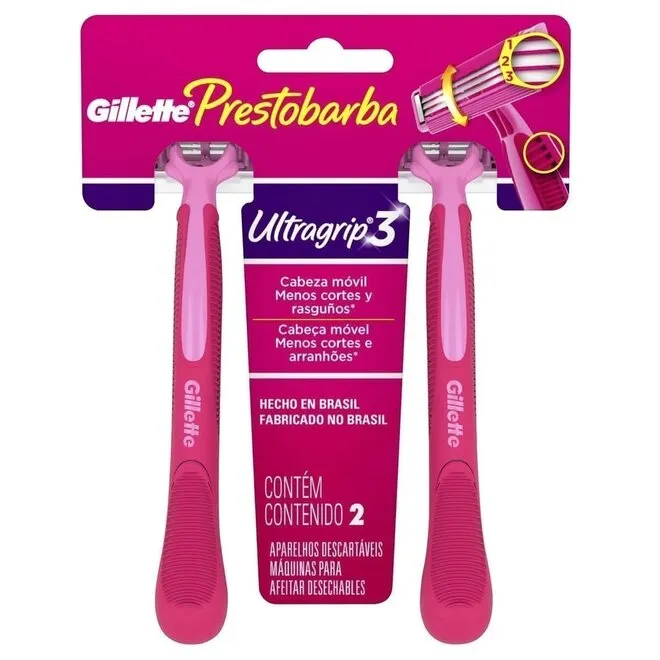 Aparelho de Depilar Prestobarb Ultragrip3 2Unidades-GILLETTE