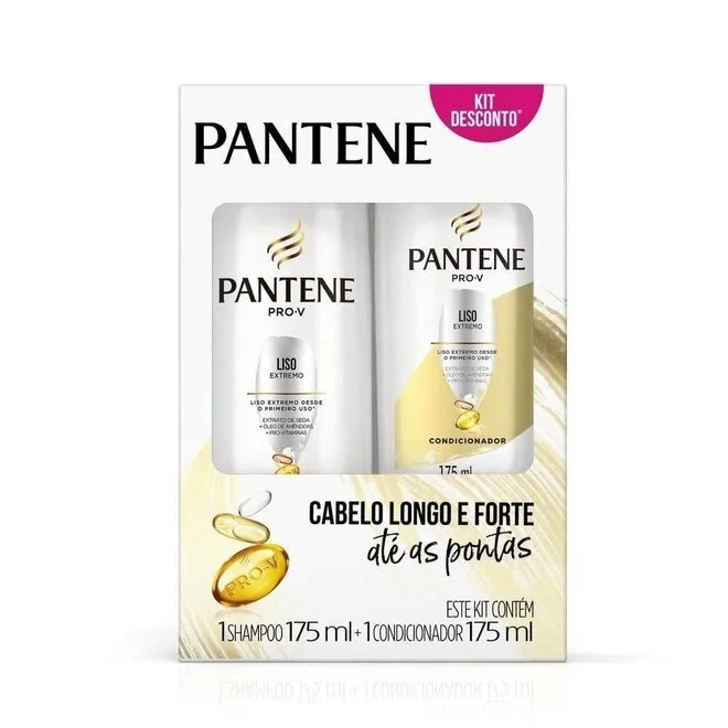 Kit Shampoo + Condicionador Pantene Liso Extremo 175ml Cada