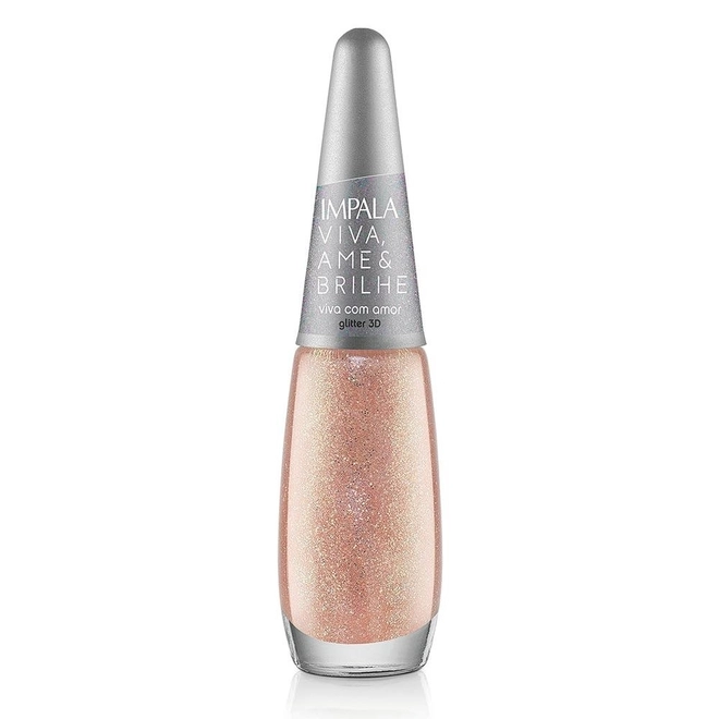 Esmalte Impala Glitter 3D Viva Com Amor 7,5ml