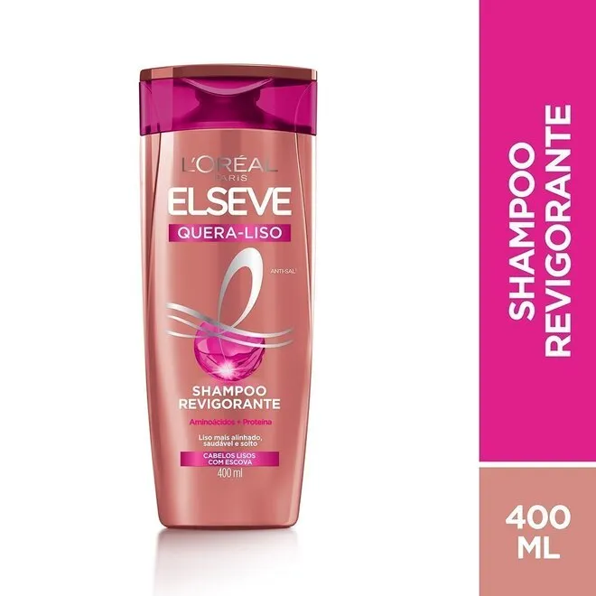 Shampoo Elseve Quera-Liso Liso 400ml - L'ORÉAL PARIS