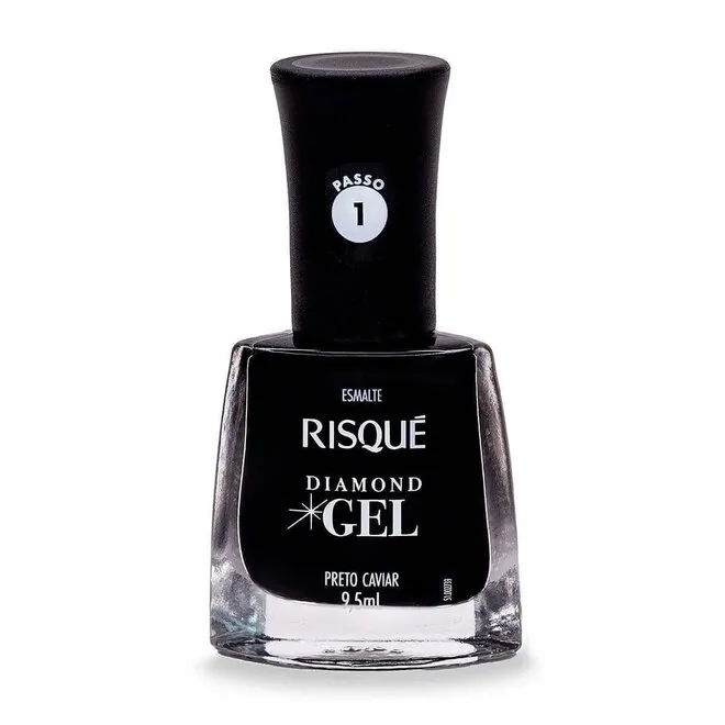 Esmalte Risque Diamond Gel Preto Caviar 9,5ml