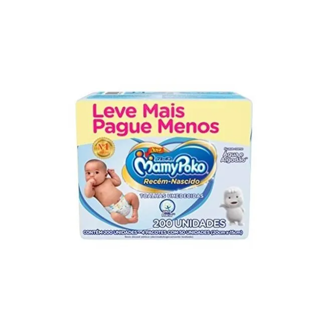 Toalha Umedecida Mamypoko Toq Suave 200Unidades