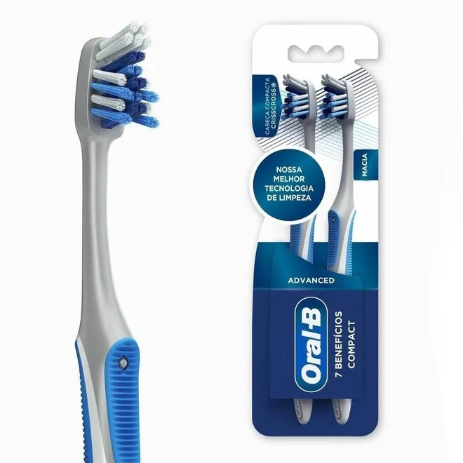 Escova Dental 7 Benefícios Compact 2 Unidades - ORAL-B