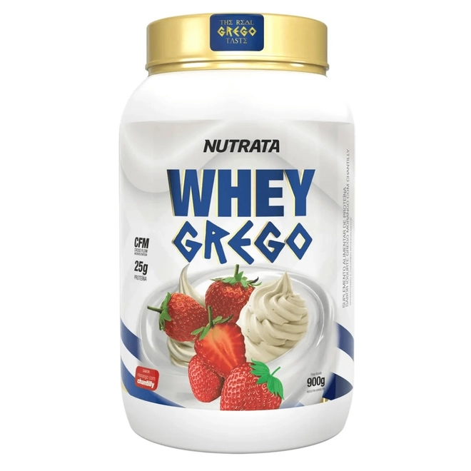 Whey Grego - 900g Morango com Chantilly - Nutrata