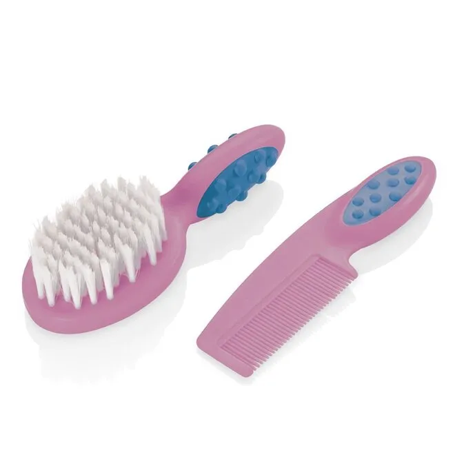 Pente E Escova Multikids P/Cabelo Soft Touch Rosa