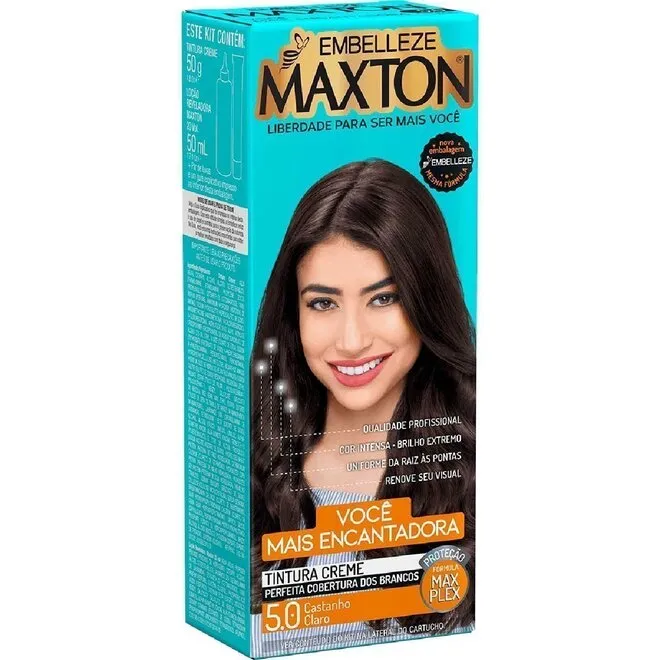 Tintura Creme Maxton 5.0 Castanho Claro