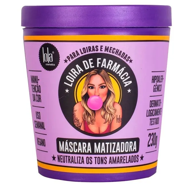 Máscara Matizadora Loira De Farmácia Lola Cosmetics 230G