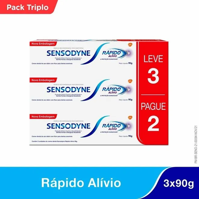 Creme Dental Rápido Alívio Leve3Pague2 90g - SENDODYNE