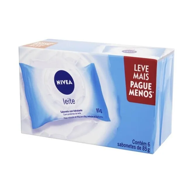 Sabonete Em Barra Nivea Leite 85G 6 Unidades