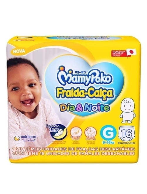 Fralda Mamypoko Calcinha Regular Dia e Noite 16 Unidades