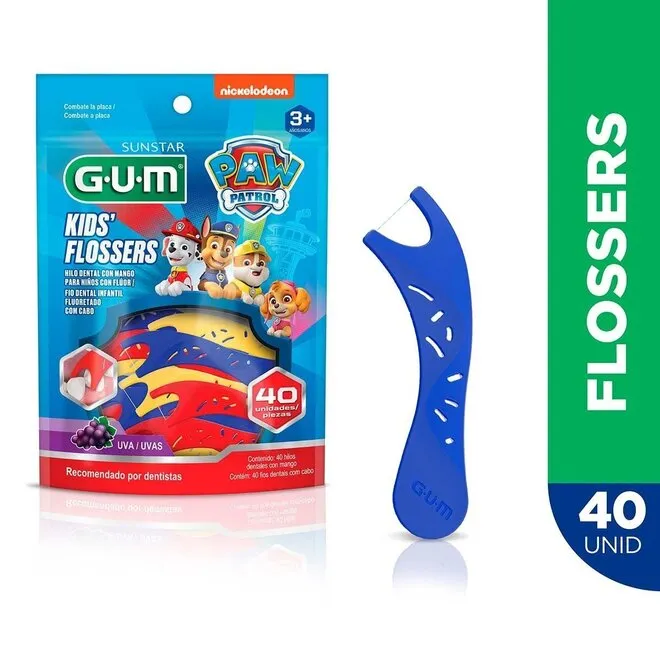 Fio Dental Kids Flosser Patrulha Canina Gum 40Un