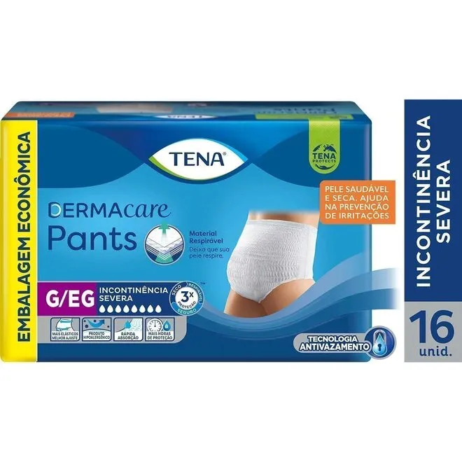 Roupa Íntima Pants Ultra Dermacare Tamanho G/Eg Tena 16Un
