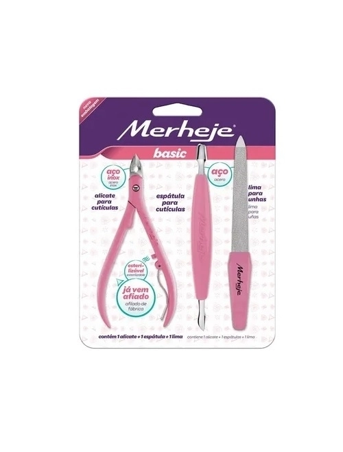 Kit Merheje Basic Rosa Alicat+Esp+Lixa