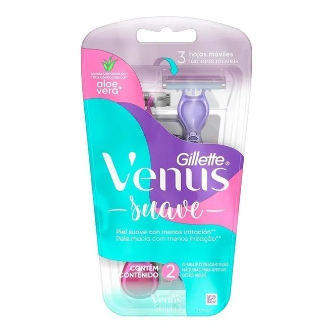 Aparelho de Depilar Venus 3 Suave 2 Unidades - GILLETTE