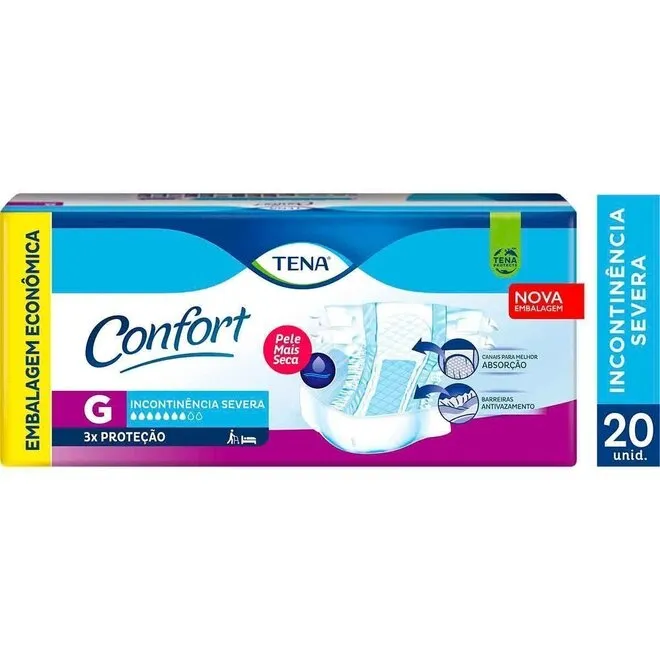 Fralda Geriátrica Confort Tamanho G Tena Com 20Un