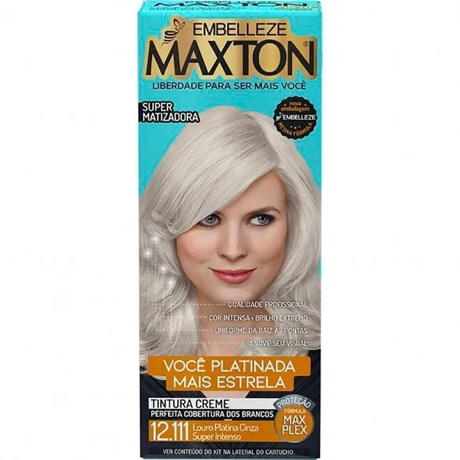 Tintura Maxton 12.111 Louro Platino Cinza 12.11