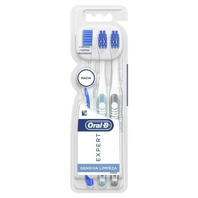 Escova Dental Oral-B Expert Gengiva Limpeza 3 Unidades