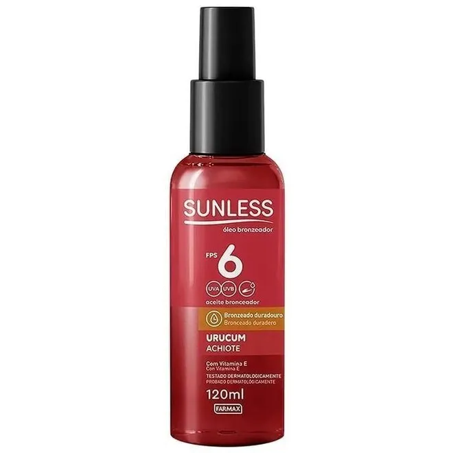 Óleo Bronzeador Urucum Sunless FPS6 120ml - FARMAX