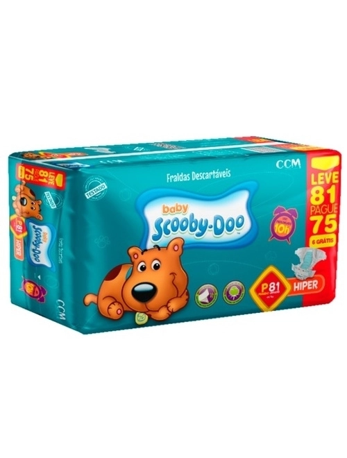 Fralda Scooby Doo Hiper P 81Unidades