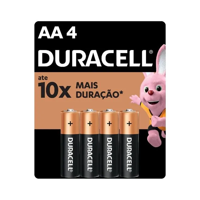 Pilha Alcalina Pequena AA 4 Unidades - DURACELL