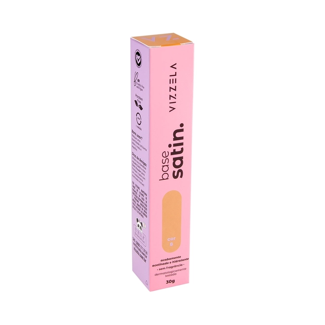 Base Facial Líquida Vizzela Satin Cor 08 30g