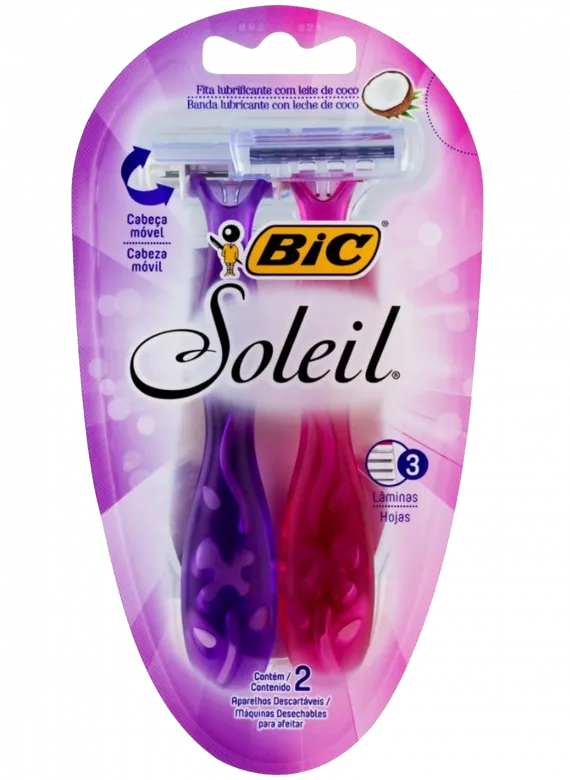 Aparelho bic soleil rosa roxo 2un