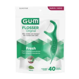Fio Dental Cabo Gum Flossers Original Menta 40 Unidades
