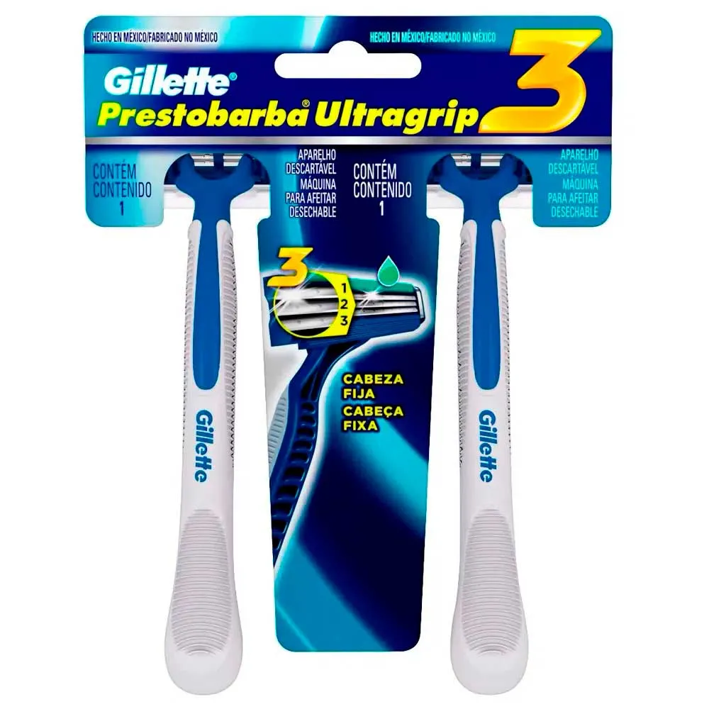 Aparelho De Barbear Gillette Prestobarba Ultragrip3 2 Unidades
