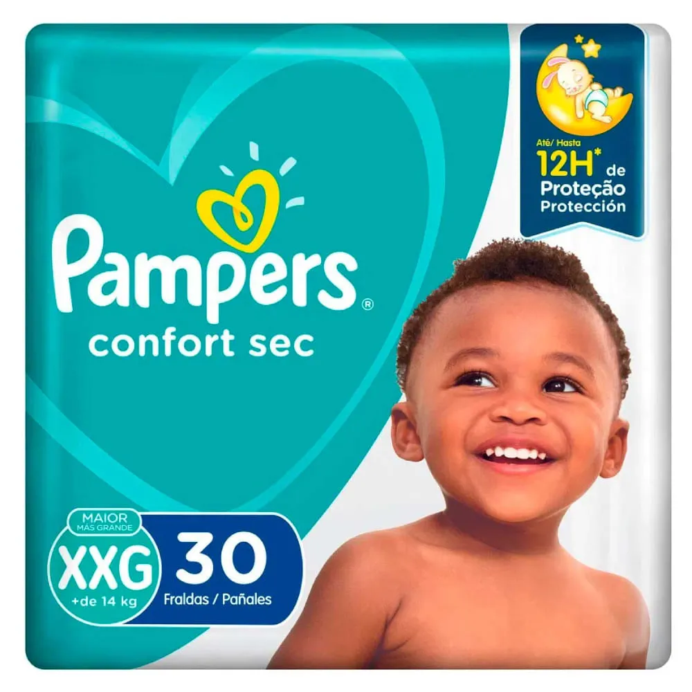 Fralda Pampers Confort Sec Xxg 30 Unidades