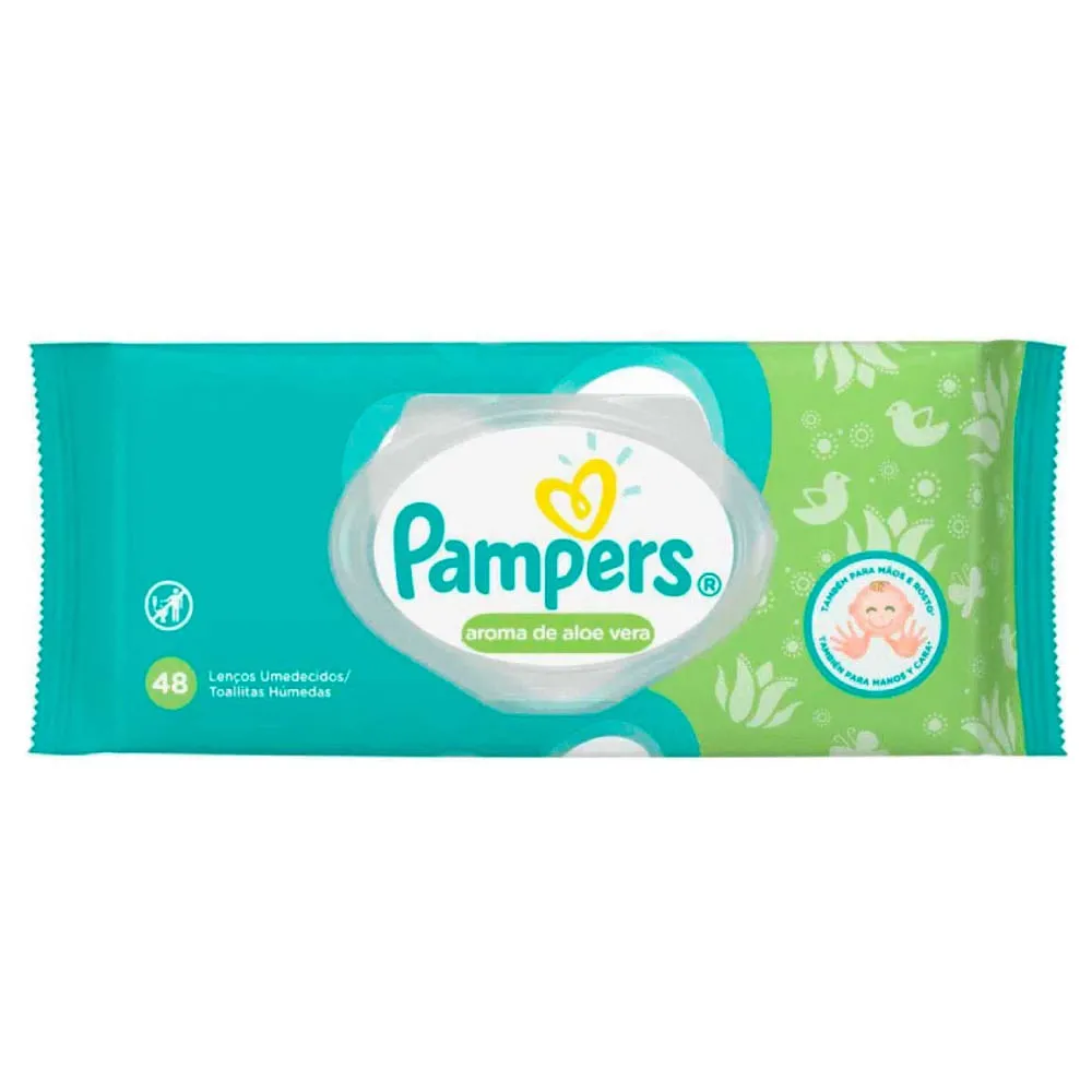 Lenços Umedecidos Pampers Aroma De Aloe Vera 48 Unidades
