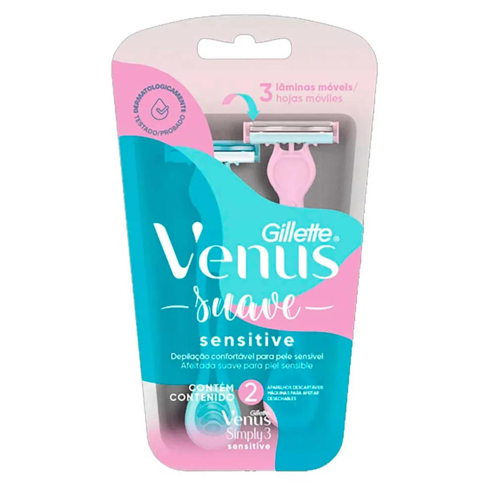 Aparelho De Depilação Gillette Venus Sensitive Suave 2 Unidades