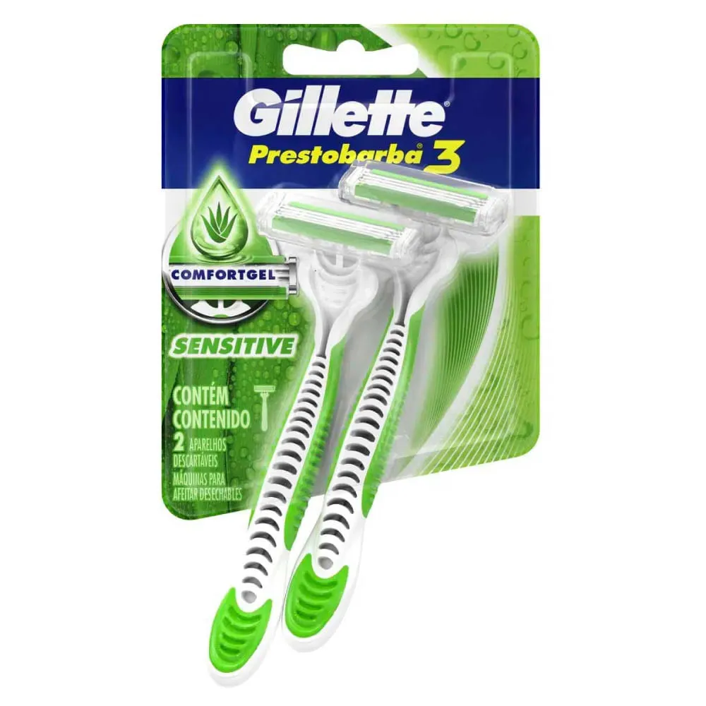 Aparelho De Barbear Gillette Prestobarba 3 Sensitive 2 Unidades