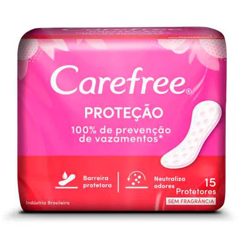 Absorvente Carefree Proteção Sem Perfume 15 Unidades