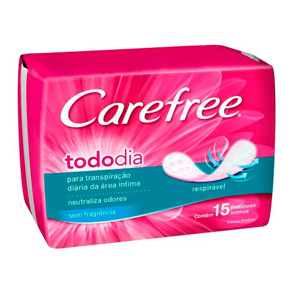 Absorvente Carefree Todo Dia Sem Perfume 15 Unidades